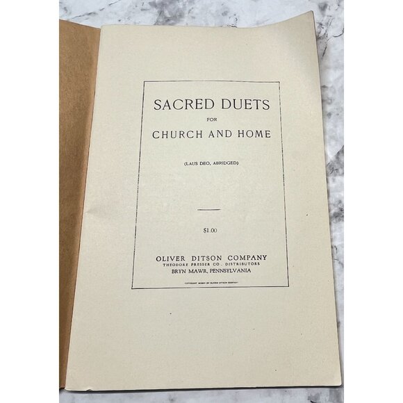 Sacred Duets for Church and Home Vocal Songbook 1903 Sheet Music Songs - Picture 9 of 9
